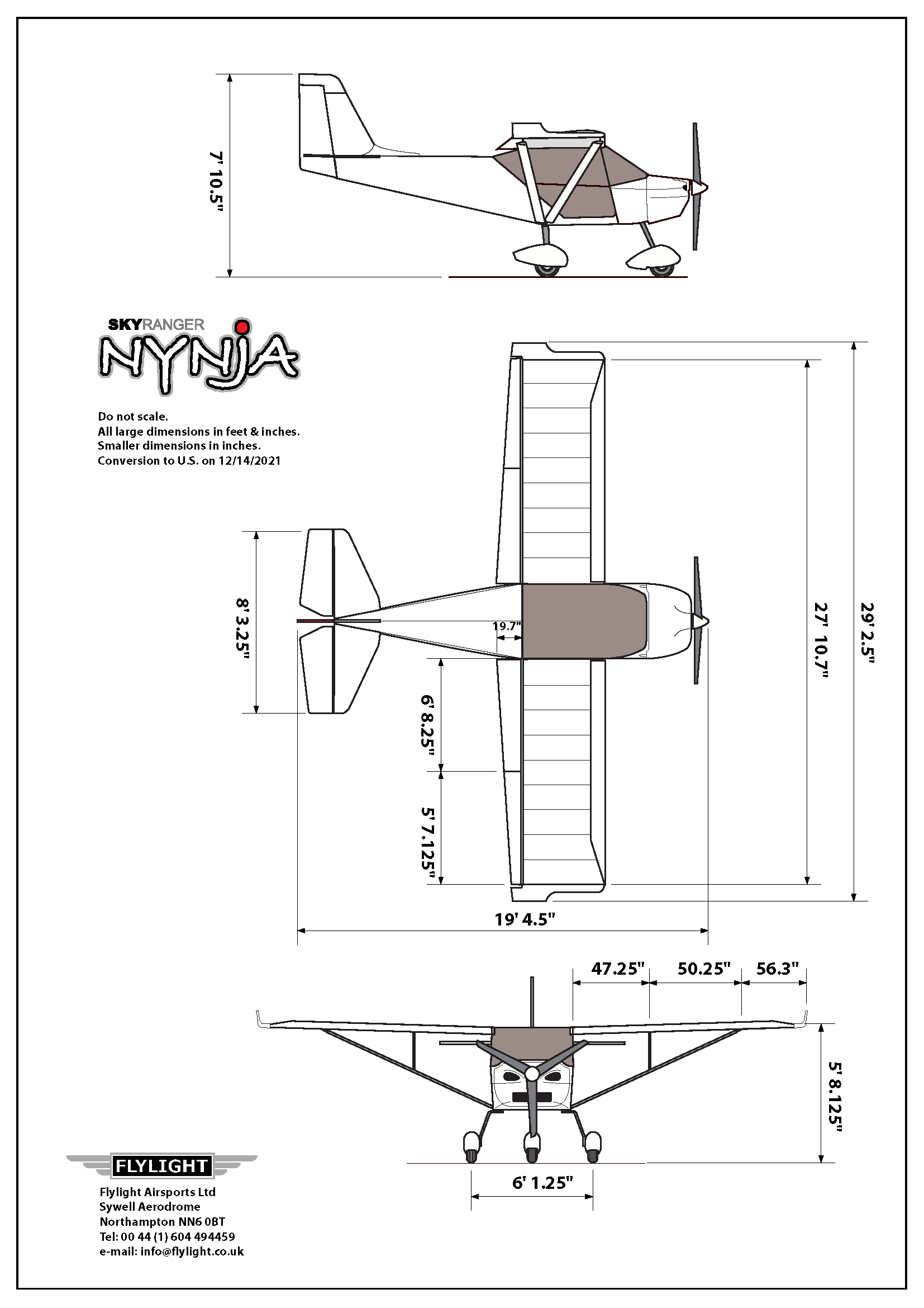 Nynja 3-view drawing