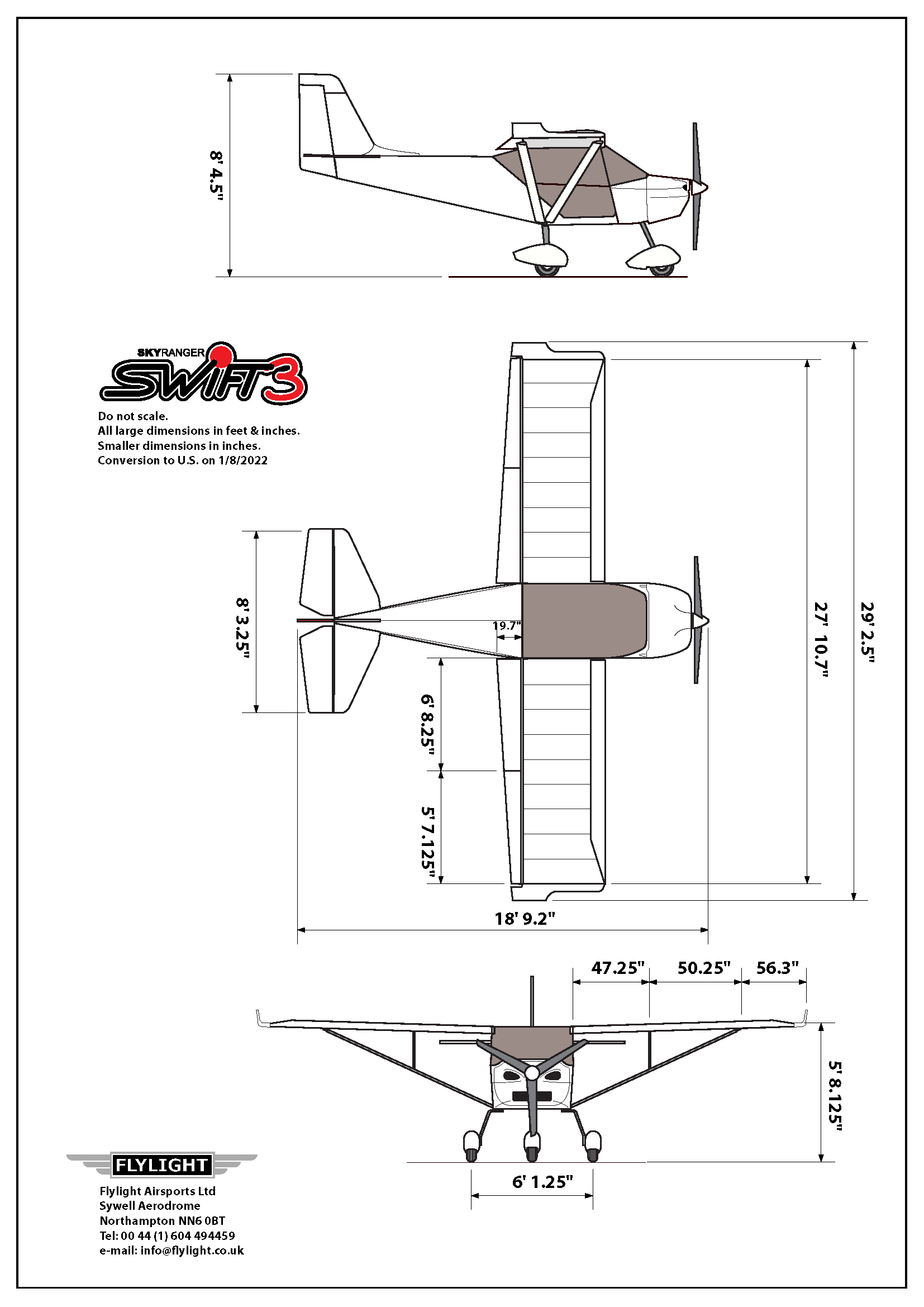 Swift 3 3-view drawing